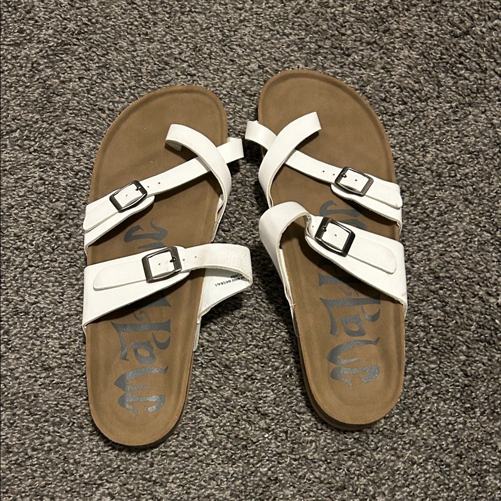 White Double Strap Sandals